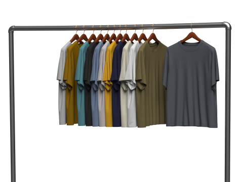 TShirt On Steel Hanger Modelo 3D