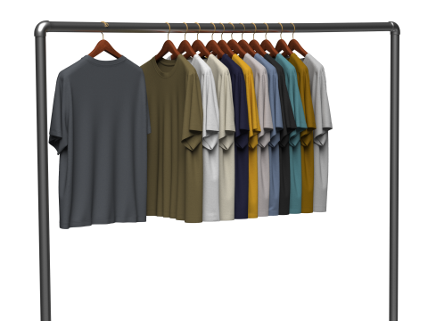 TShirt On Steel Hanger Modelo 3D