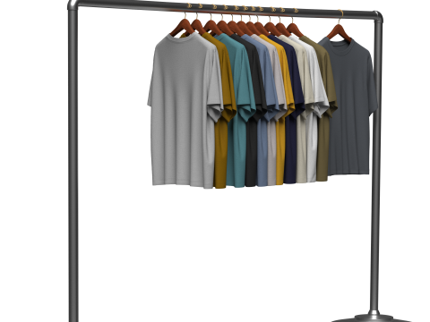 TShirt On Steel Hanger Modelo 3D