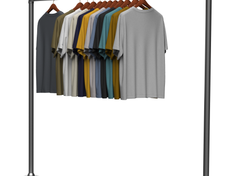 TShirt On Steel Hanger Modelo 3D