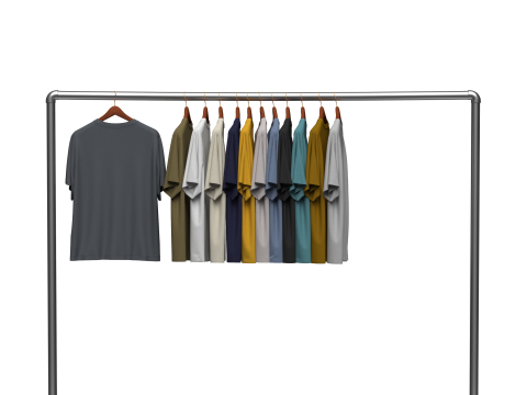TShirt On Steel Hanger Modelo 3D