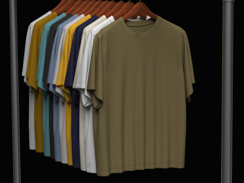 TShirt On Steel Hanger 3Dモデル