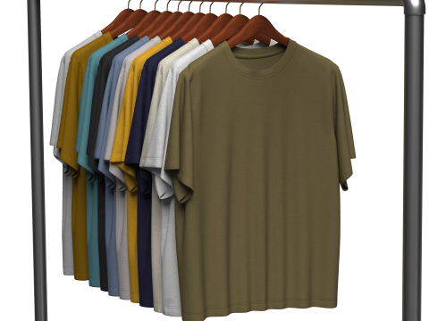 TShirt On Steel Hanger Modello 3D