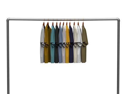 TShirt On Steel Hanger Modello 3D