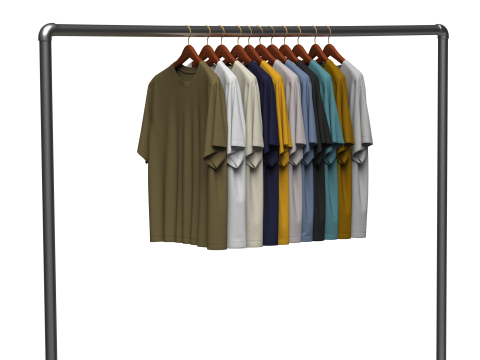 TShirt On Steel Hanger Modello 3D