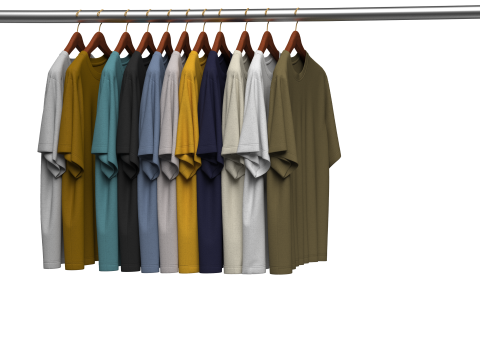 TShirt On Steel Hanger Modello 3D