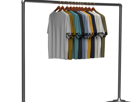 TShirt On Steel Hanger Modello 3D