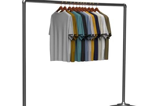 TShirt On Steel Hanger 3D Model