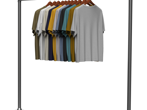 TShirt On Steel Hanger Modello 3D