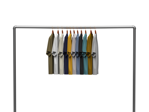 TShirt On Steel Hanger Modello 3D
