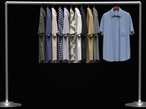 Shirt On Steel Hanger 3Dモデル