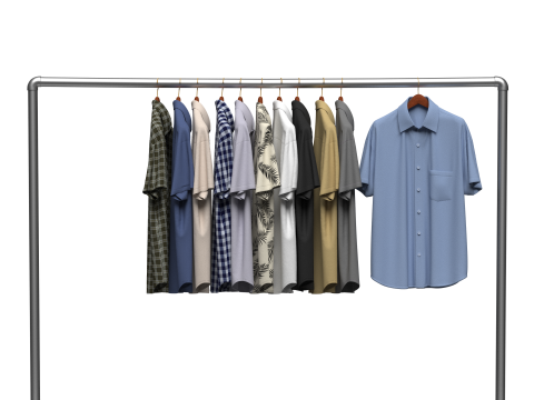 Shirt On Steel Hanger 3D Modell