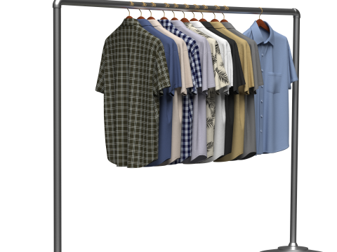 Shirt On Steel Hanger 3D Modell