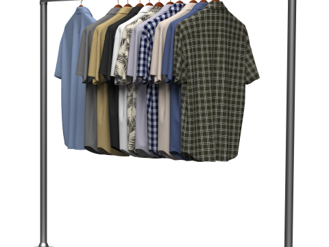Shirt On Steel Hanger 3D Modell
