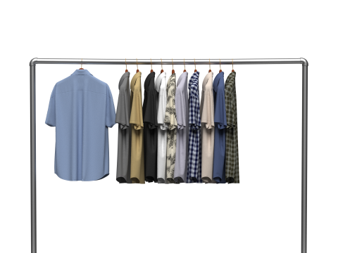 Shirt On Steel Hanger 3D Modell