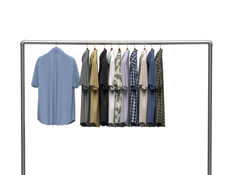 Shirt On Steel Hanger 3D Model