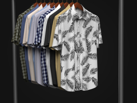 Shirt On Steel Hanger 3Dモデル
