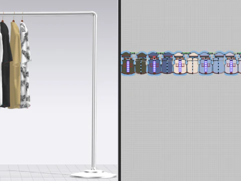 Shirt On Steel Hanger 3D Model