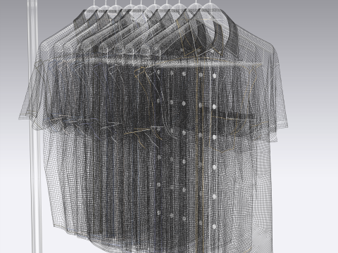 Shirt On Steel Hanger Model 3D