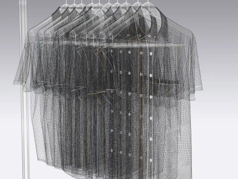Shirt On Steel Hanger 3D Model