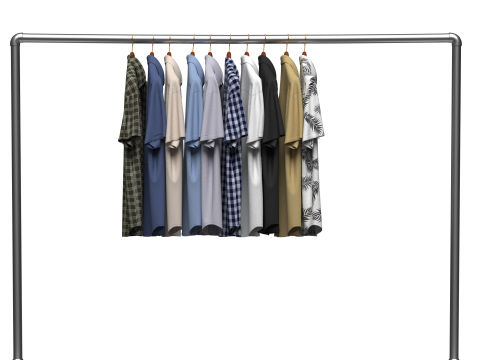 Shirt On Steel Hanger Model 3D