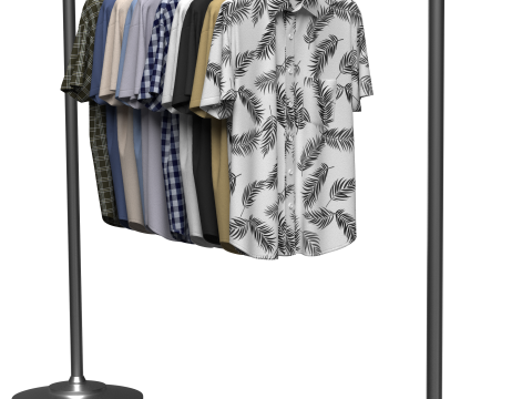Shirt On Steel Hanger Model 3D