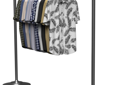 Shirt On Steel Hanger 3D Model