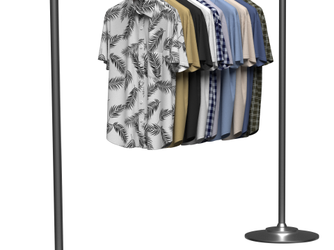 Shirt On Steel Hanger Model 3D