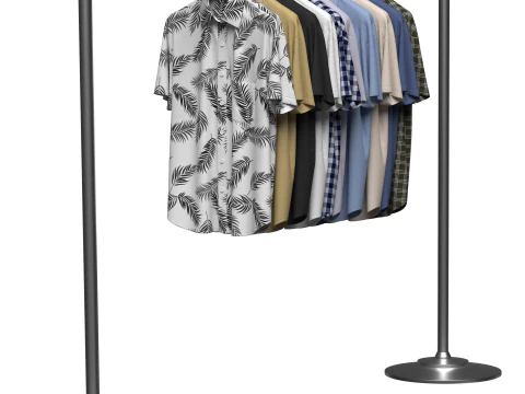Shirt On Steel Hanger 3D Model