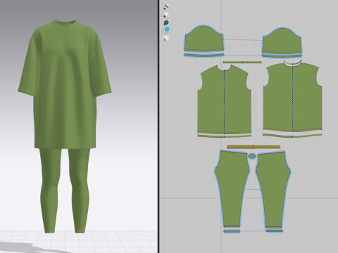 Female T-shirt And Legging 3D मॉडल