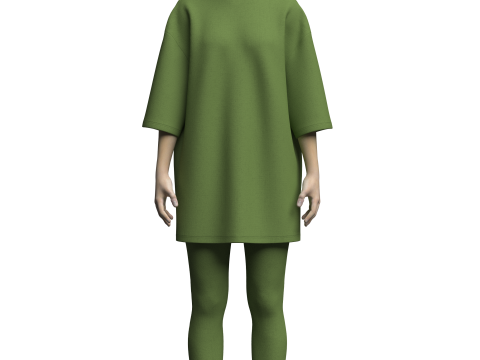 Female T-shirt And Legging 3D मॉडल