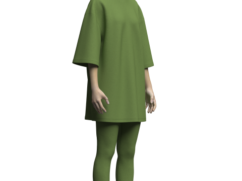 Female T-shirt And Legging 3D मॉडल