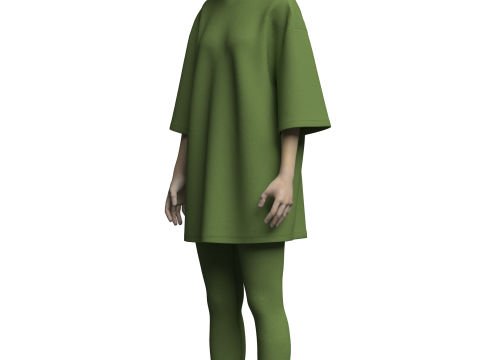 Female T-shirt And Legging 3D मॉडल