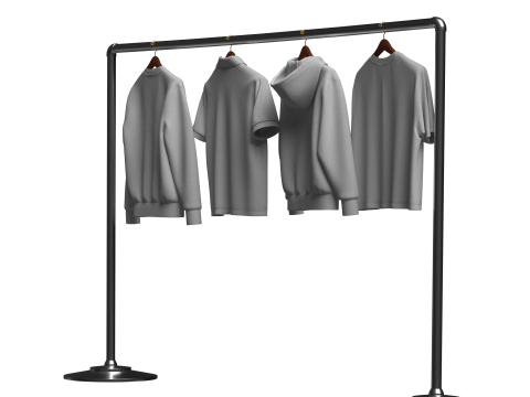 Hoodie Polo Sweatshirt t-shirt on Hanger 3D Модель