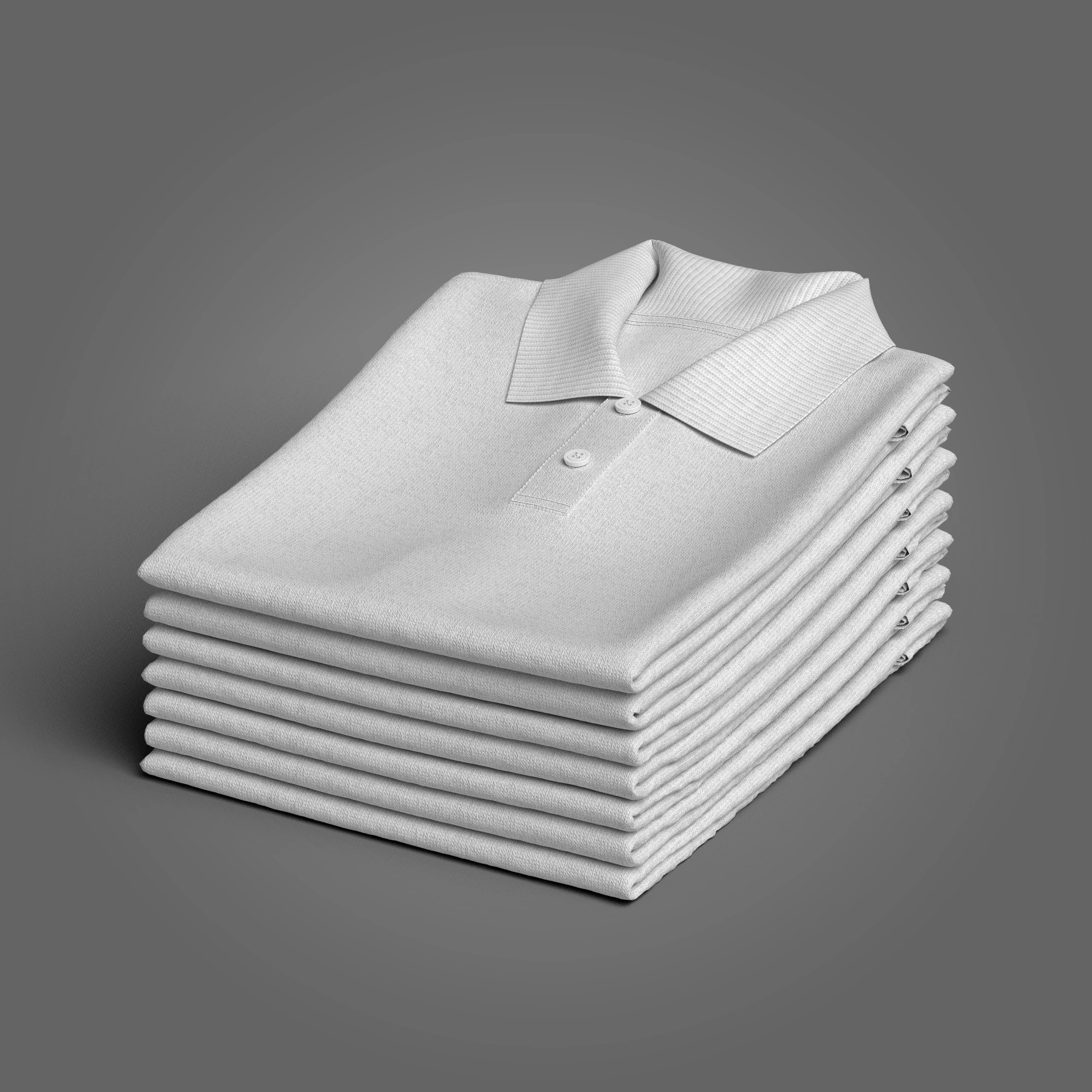 Folded 7 Pile Polo 3D Model .c4d .max .obj .3ds .fbx .stl .blend