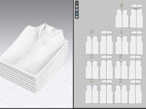 Folded 7 Pile Polo Modelo 3D