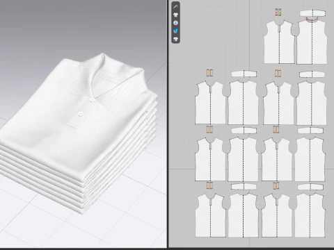 Folded 7 Pile Polo 3D Model