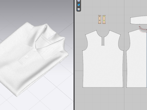 Folded polo Model 3D