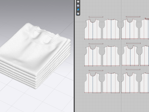 Folded 6 Pile T-Shirt Modelo 3D