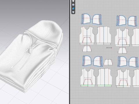 Folded 4 Pile Hoodie 3Dモデル