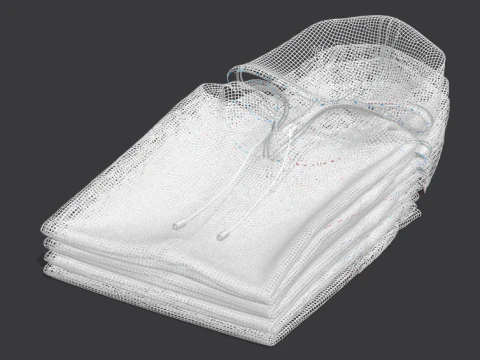 Folded 4 Pile Hoodie 3D Model