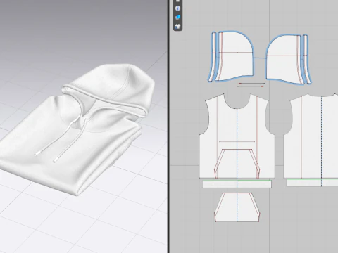 Folded hoodie 3D Model
