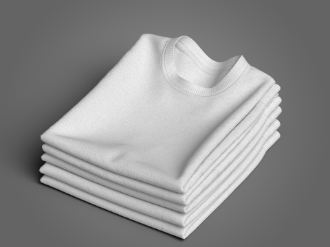 Folded 5 Pile Sweatshirt 3D Model