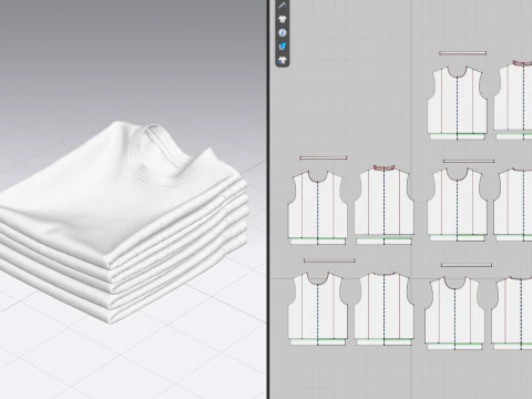 Folded 5 Pile Sweatshirt 3D Model