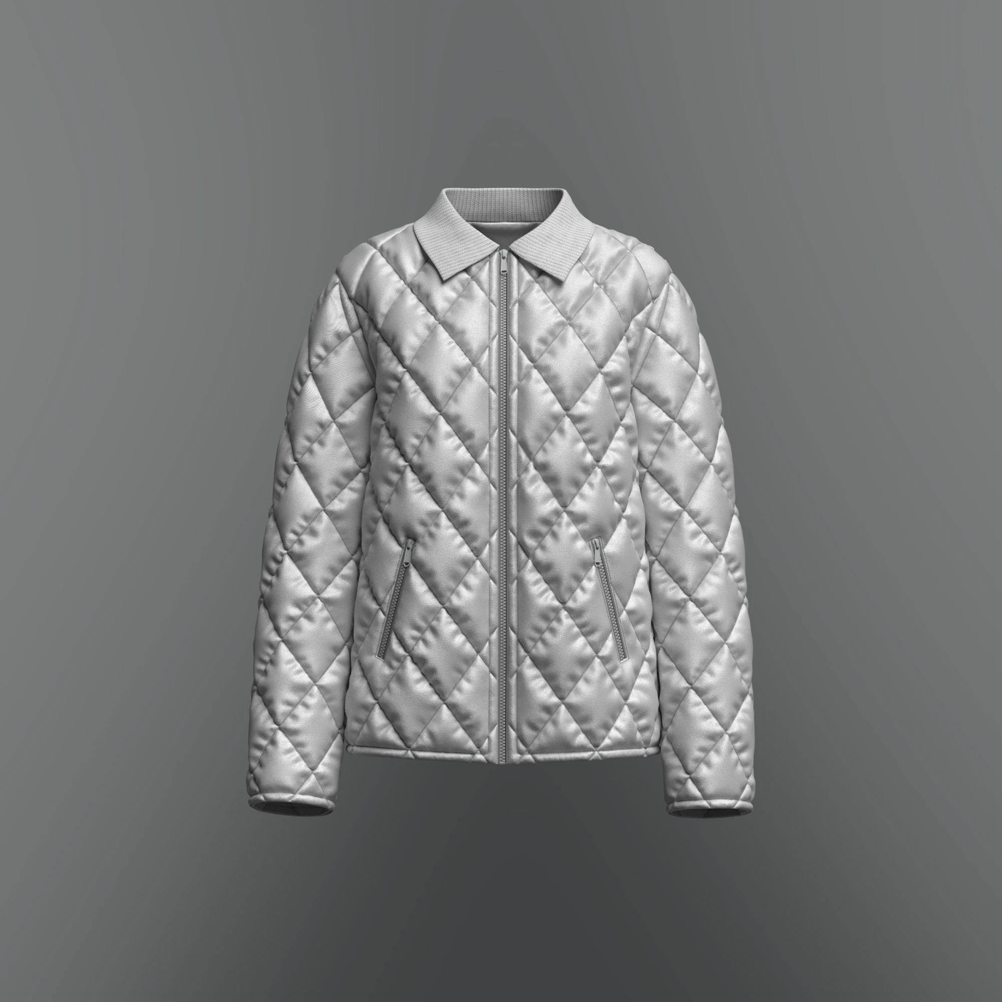 Female Quilted Jacket 3D Model .c4d .max .obj .3ds .fbx .stl .blend