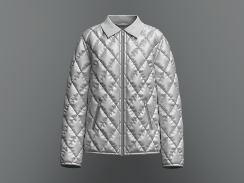 Female Quilted Jacket Model 3D