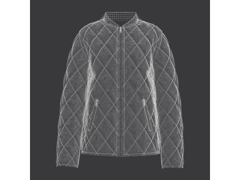 Female Quilted Jacket 3D Model