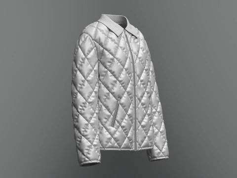 Female Quilted Jacket 3D Model