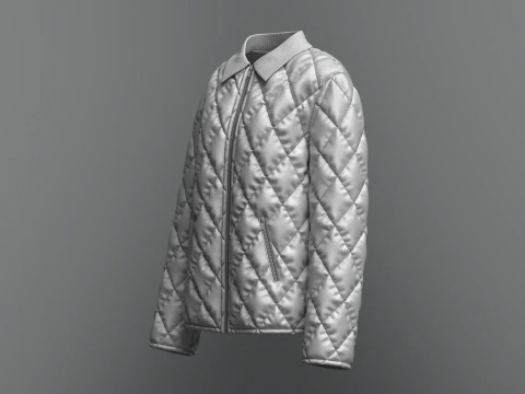 Female Quilted Jacket 3D Model