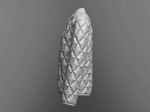 Female Quilted Jacket 3D Model